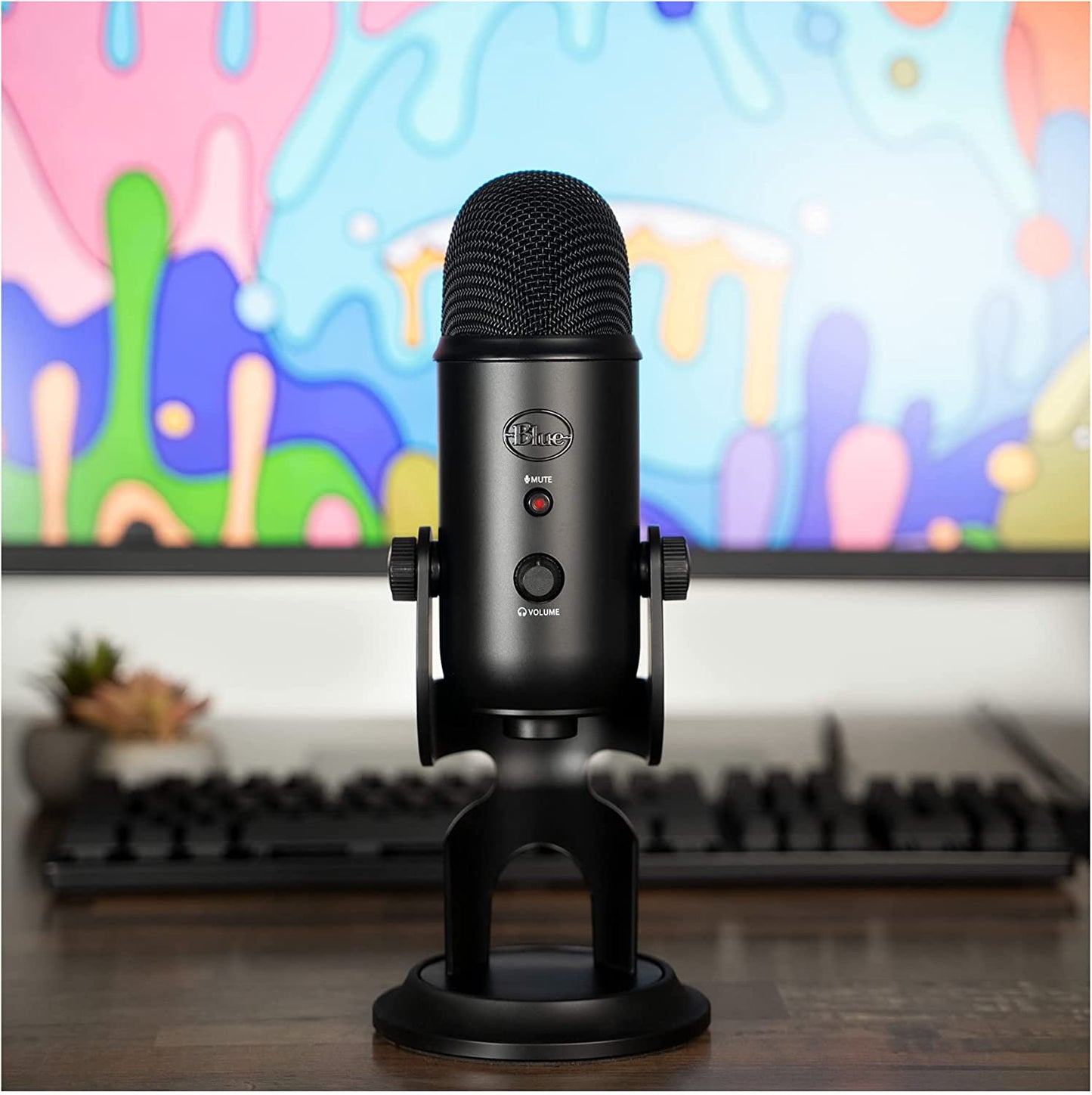 Yeti USB Microphone (Blackout) Bundle with Knox Gear Headphones and Pop Filter